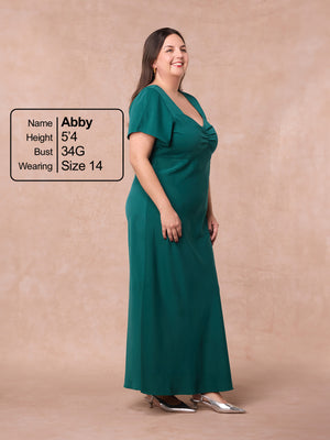 Carly - Sweetheart Midaxi Dress - Green