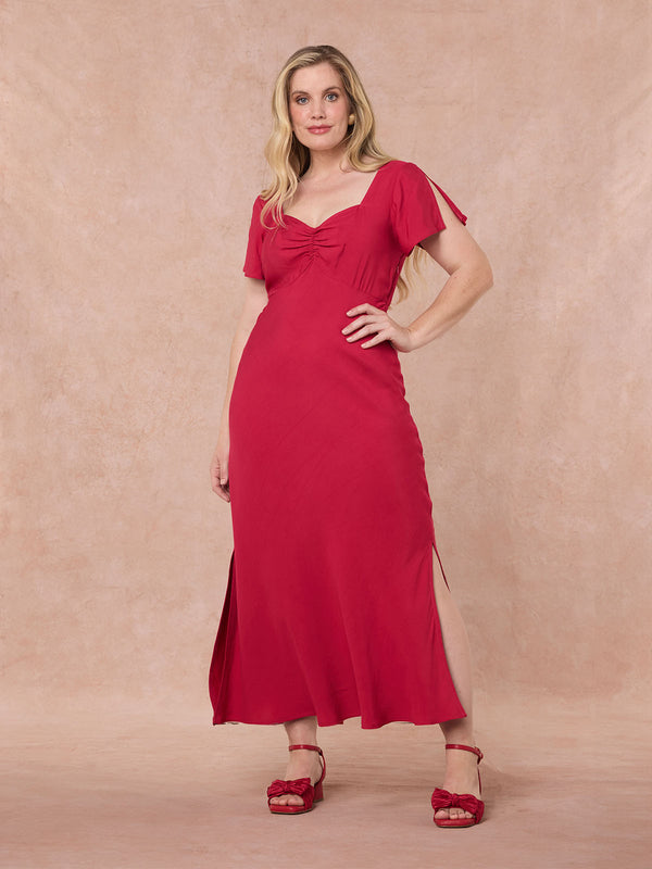 Carly - Sweetheart Midaxi Dress - Red