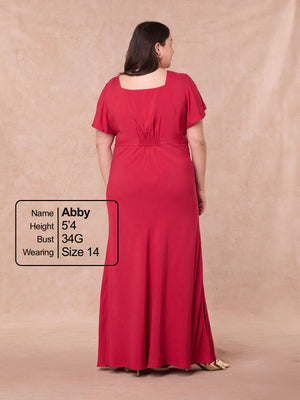 Carly - Sweetheart Midaxi Dress - Red