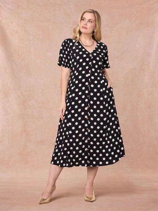 Emily - Midi Dress - Polka Dot