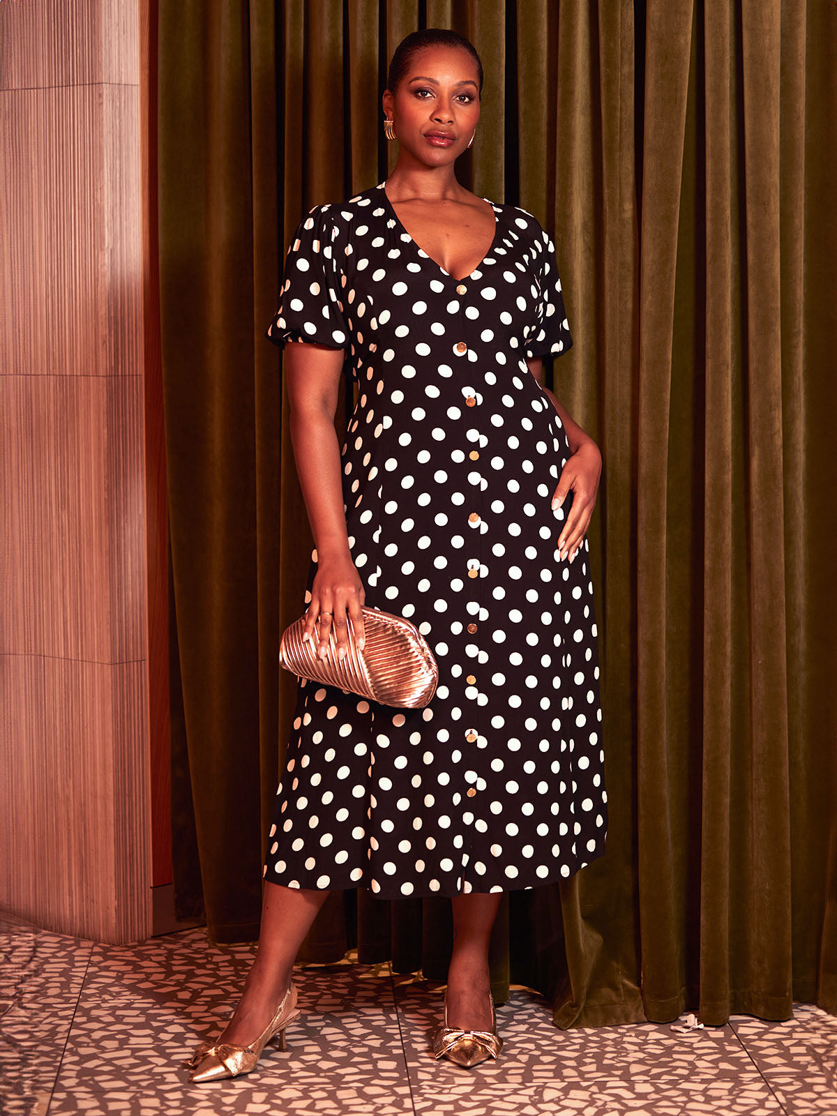 Black And White Polka Dot Frocks Gwendolyn Black Polka Dot Print